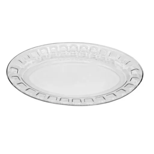 دیس شیشه و بلور اصفهان مدل گلایل 550 کد 000578 مجموعه 2 عددی رنگ بی رنگ شفاف