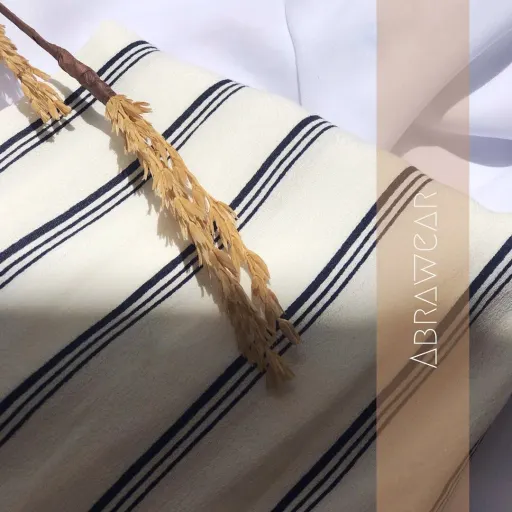 شال راه راه سفید اَبرا