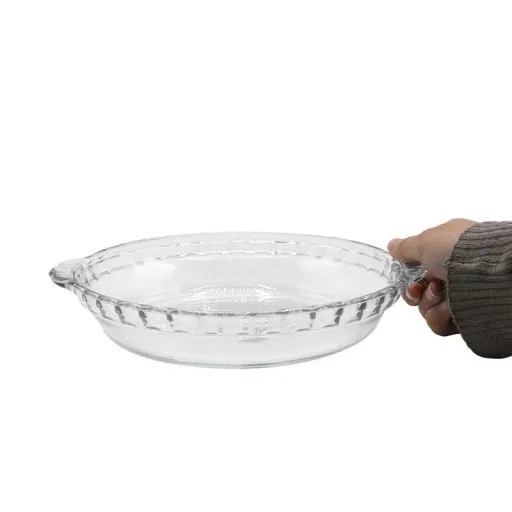 پیتزا خوری شیشه و بلور اصفهان مدل نازنین کد 00025 بسته 2 عددی رنگ بی رنگ شفاف