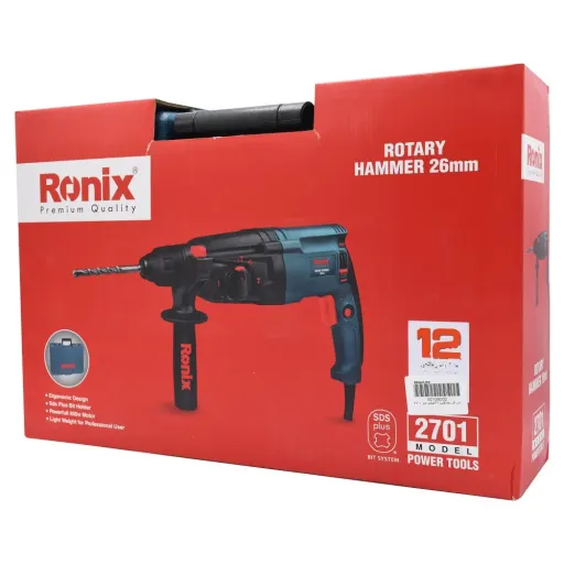 بتن کن 2701 رونیکس 26 میلی متری 800 وات با کیف و متعلقات ضروری ronix با برگ گارانتی