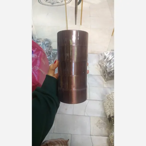 ربان ساتن 4 سانتی  رنگ  و مقدار قهوه ای 1 رول