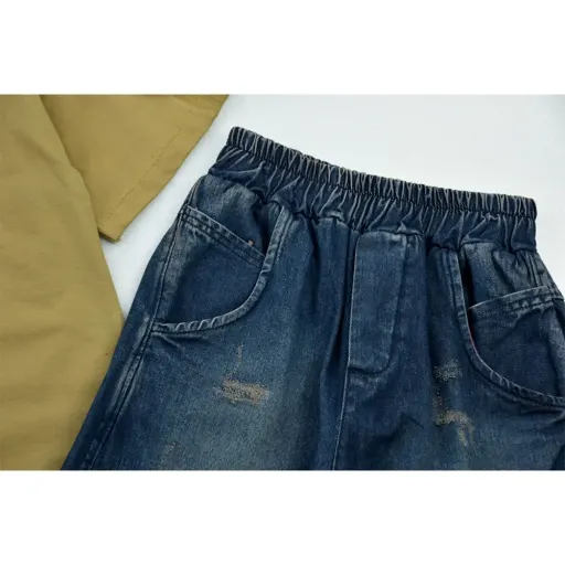 ست تیشرت و شلوارک پسرانه طرح FASHION ICN کد 11362 گزینه ها سایز 7تا8سال(سایز50) | سبز