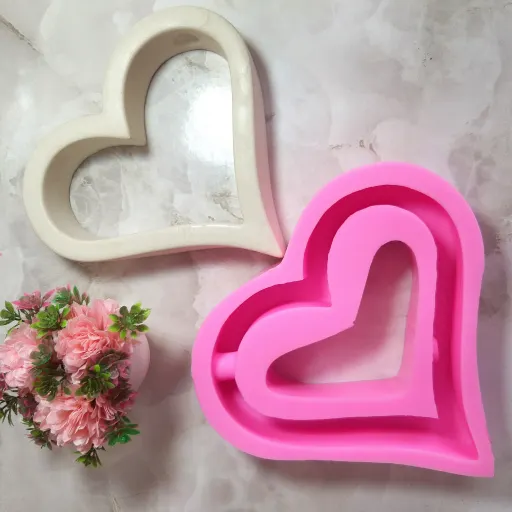 قالب سیلیکونی گلجای قلب مناسب برای سنگ مصنوعی