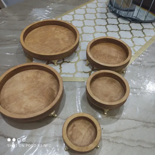 ظرف 5 تیکه پایه دار طرح گرد