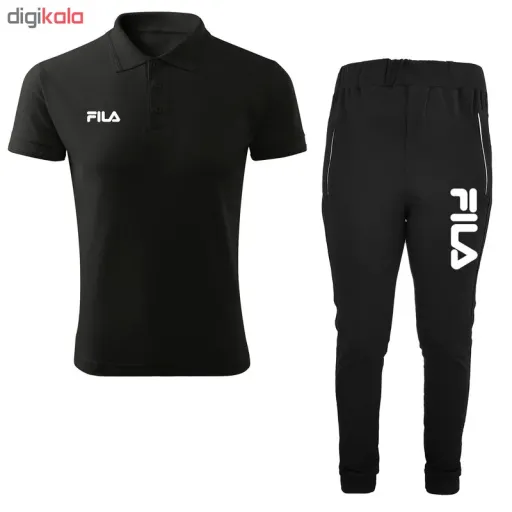 ست پولوشرت و شلوار مردانه کد FI3024 سایز مشکی - XL