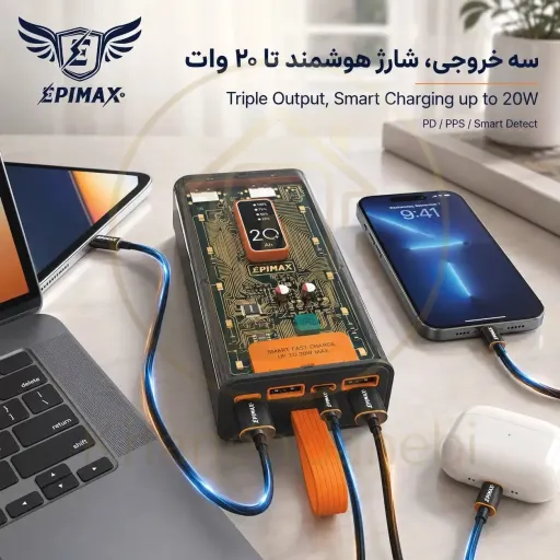 پاوربانک اپیمکس 20000 میلی آمپر EP-220