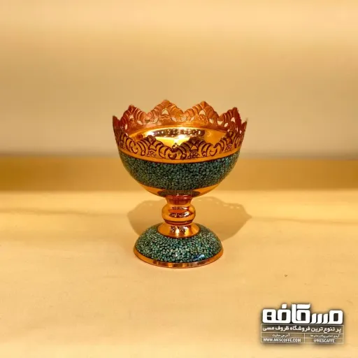 پیاله فیروزه کوب مسی (11 سانتی/کد 518)