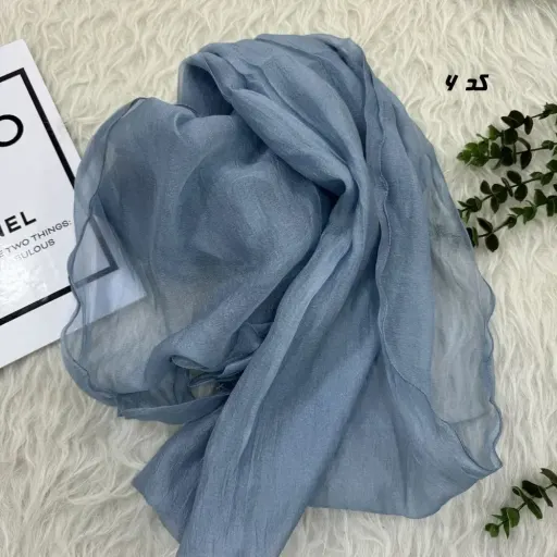 شال حریر کاغذی قواره بزرگ 70 در 230 سانتیمتر بدون لغزش از روی سر گزینه ها 3