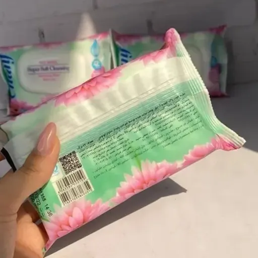 دستمال مرطوب پاک کننده آرایش چانف 42 برگ Floppe Chanf 42-leaf cosmetic wipes