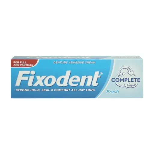 چسب دندان مصنوعی فیکسودنت آبی مدل FIXODENT FRESH