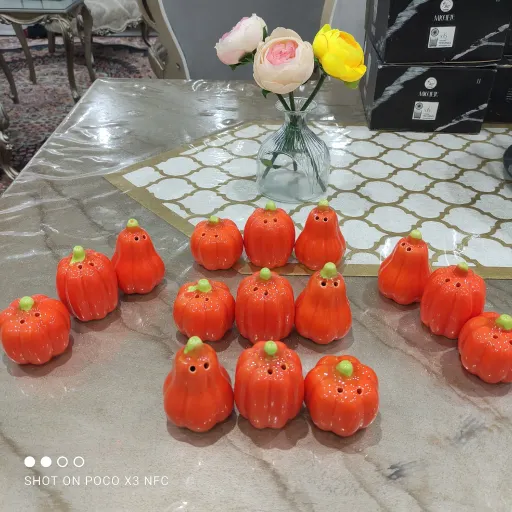 نمک پاش سرامیکی طرح کدو (در3سایز کوچک متوسط بزرگ)