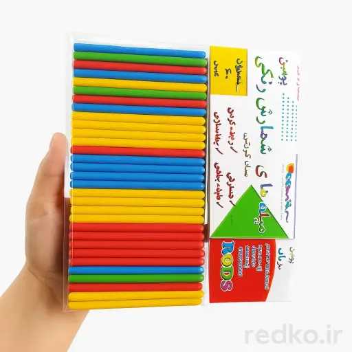 میله های شمارش رنگی پومین 60 قطعه کد 88-1101 در مداد قرمز