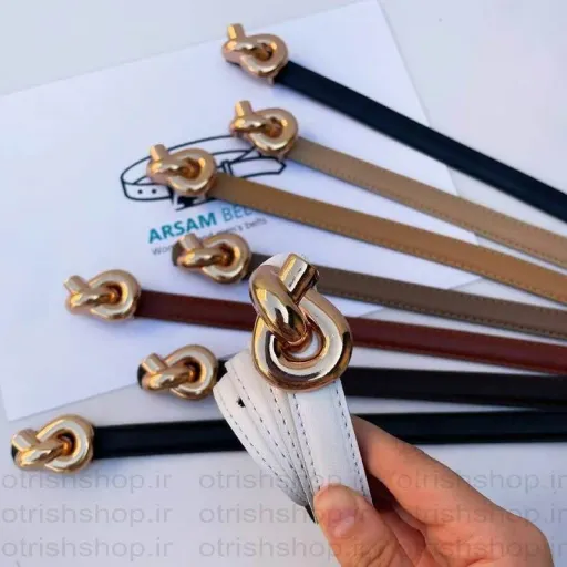 کمربند زنانه وارداتی سگک گره اعلا 2 سانتیمتر | رنگ مشکی