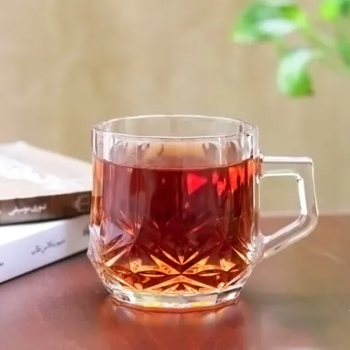 فنجان شیشه و بلور اصفهان مدل هایلین بسته 6 عددی رنگ بی رنگ شفاف
