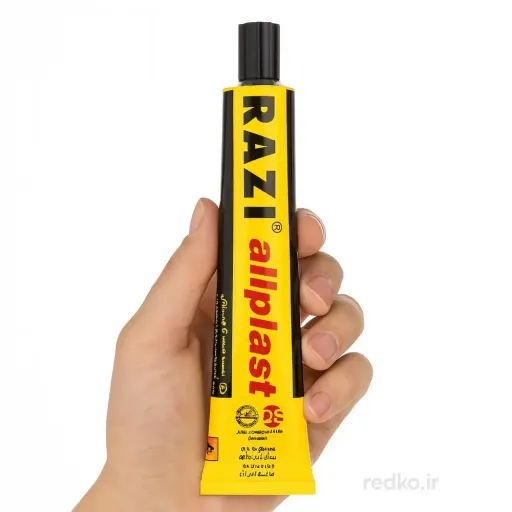 چسب همه کاره رازی مدل Allplast حجم 50 میلی لیتر در مداد قرمز