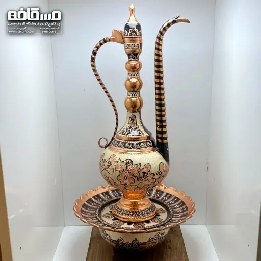 آفتابه لگن مسی نقره کوب