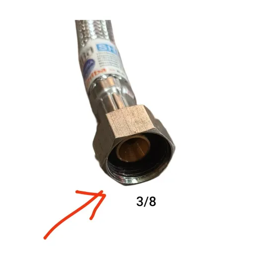 شلنگ تکپایه پیسوار  3.8 در M8 استیل ریزبافت
