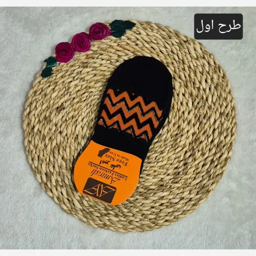 جوراب زنانه روفرشی توری طرح طرح دوم