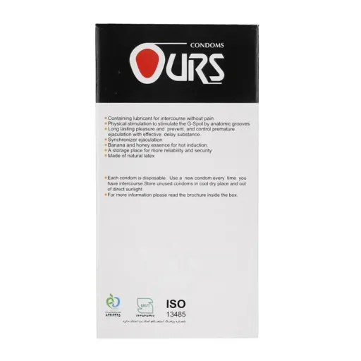 کاندوم خاردار داتد اورز OURS DOTTED بسته 12 عددی 