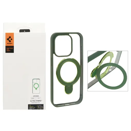 قاب اورجینال Spigen استندشو Ultra Hybrid با توری اسپیکر فلزی مدل Apple iPhone 15 Pro