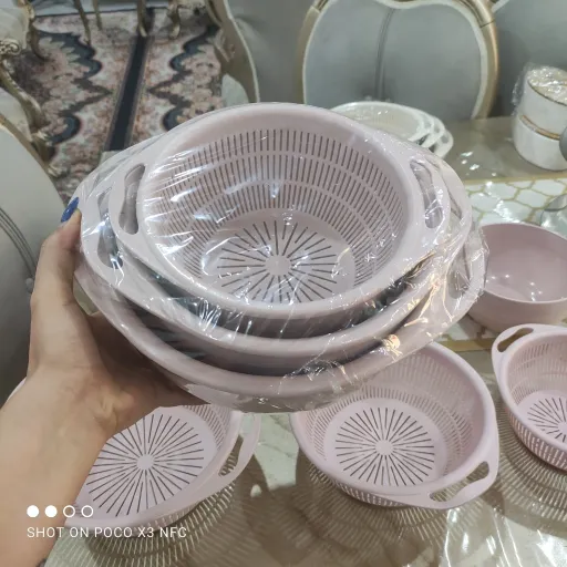 ست آبکش ولگن 6تایی کیفیت عالی (فقط رنگ کرم موجوده)