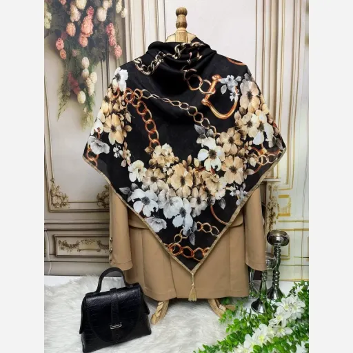 روسری نخ کاستوم زنجیر گل افشونه