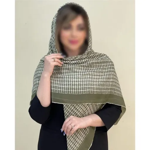 روسری نخی طرح دار زمینه ماشی(A8121)