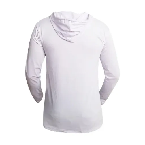 تی شرت کلاه دار آستین بلند مردانه مدل bar  کد 87899 سایز سفید - L