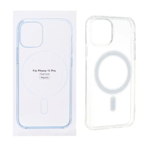 قاب شفاف مگ سیف آیفون 11 پرو - Apple iPhone 11 Pro با قابلیت شارژ MagSafe - (پک دار) رنگ مشکی