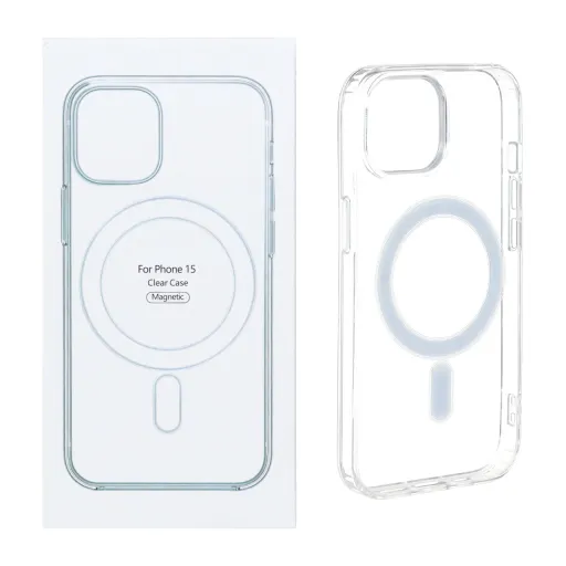 قاب شفاف مگ سیف آیفون 13، 14 و 15 - Apple iPhone 15 / iPhone 14 / iPhone 13 با قابلیت شارژ مگ سیف MagSafe (پک دار)