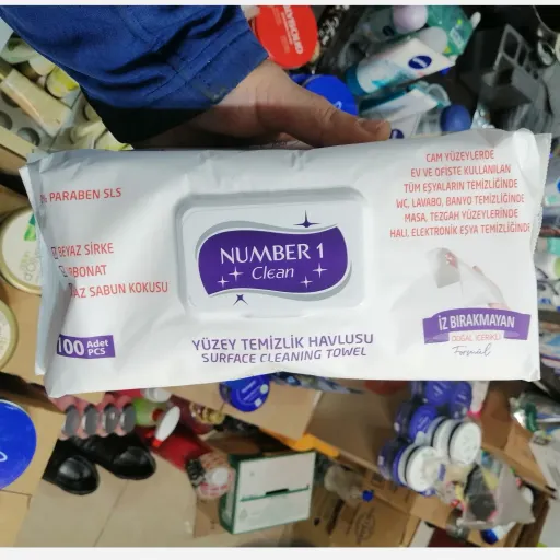 دستمال مرطوب همه کاره نامبر وان Number 1 Clean مناسب انواع سطوح 100 عددی