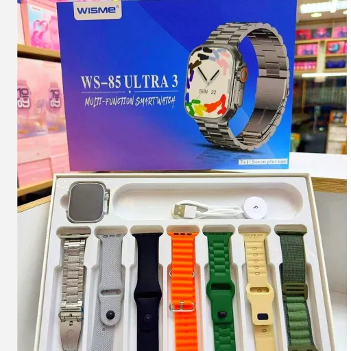 ساعت هوشمند 7 بند (بند فلزی )مدل WS 85 ULTRA3 سری 10 سوپر امولد (فروش تک به قیمت عمده)