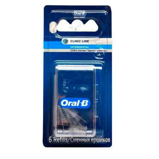 سری یدک مسواک بین دندانی مخروطی Oral-B مدل CLINIC LINE پک 6 عددی

