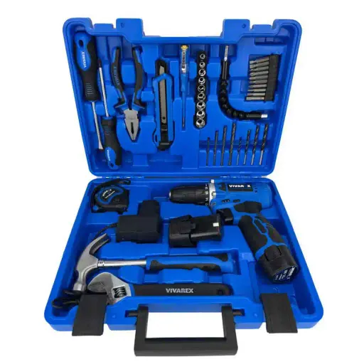 کیت دریل شارژی 12 ولت 2 باتری 40 پارچه ویوارکس VR1240-CDK