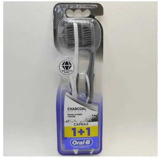 مسواک اورال بی Oral-B مدل Charcoal درجه سختی Soft بسته 2 عددی Oral-B Charcoal Whitening Therapy Toothbrush Soft 2pcs