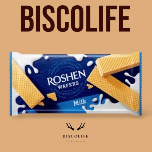 ویفر کرم شکلات روشن Roshen مدل Milk وزن 216 گرم