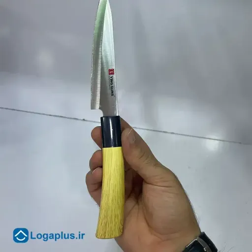 چاقوی آشپزخانه استیل برند Ying Guns با دسته طرح چوب [پسکرایه]