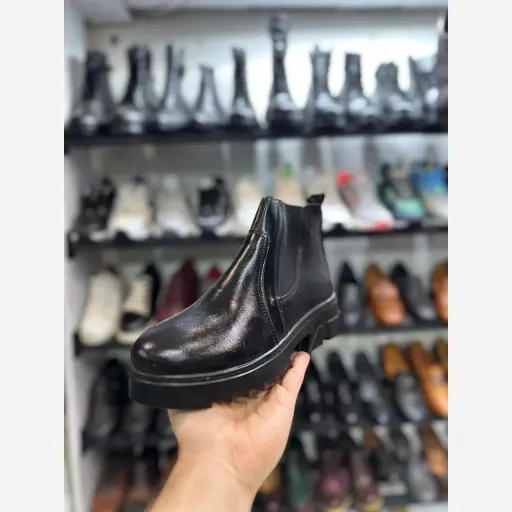 نیم بوت بغل کش چرم صنعتی زنانه سایز 37 تا 40 زیره پیو گزینه ها 37