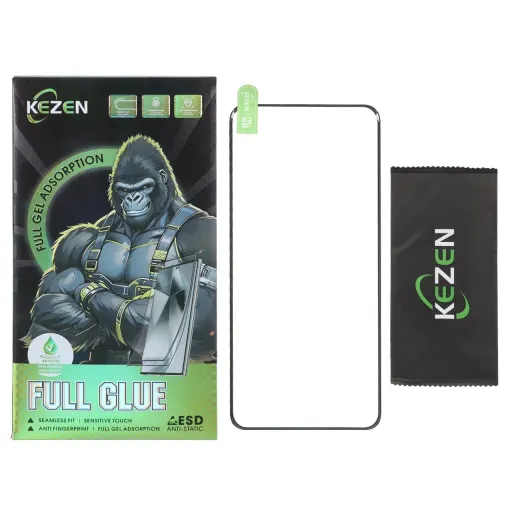 گلس محافظ صفحه نمایش شیشه ای خم فول چسب Full Cover Kezen درجه یک Honor X9c 5G / X60 PRO 5G (پک دار)