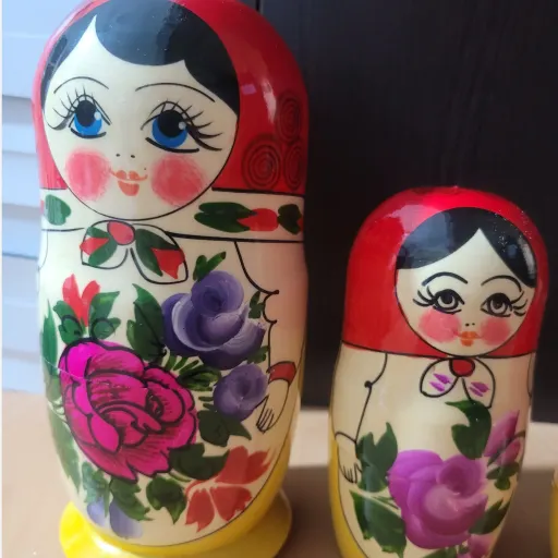 عروسک چوبی ماتروشکا روسی طرح کلاسیک 18 سانت 5 تکه 