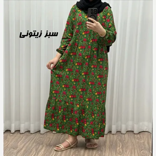 پیراهن نخی ترکمنستان گلریز چین دار فری سایز تا 48 تنخور شیک و راحت چهارفصل کمربند دار گزینه ها آبی