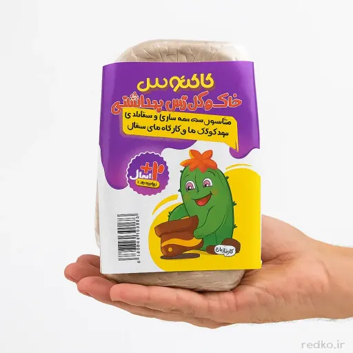 گل رس نیم کیلویی کاکتوس در مداد قرمز