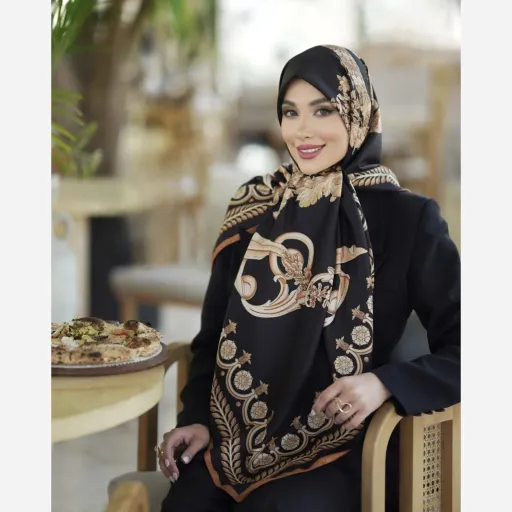 روسری ابریشم توییل گل گندم