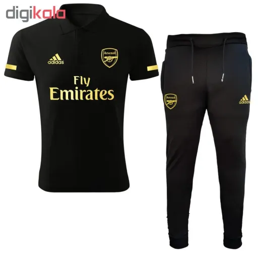 ست پولوشرت وشلوار ورزشی مردانه طرح آرسنال کد arsenal3245 سایز مشکی - XL