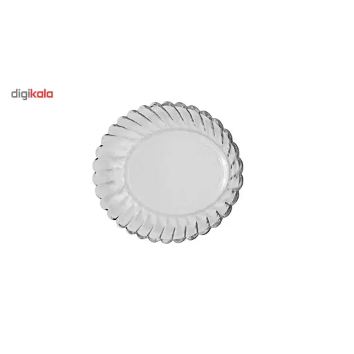 دیس بیضی شیشه و بلور اصفهان کوچک مدل سارینا کد 822 رنگ بی رنگ شفاف