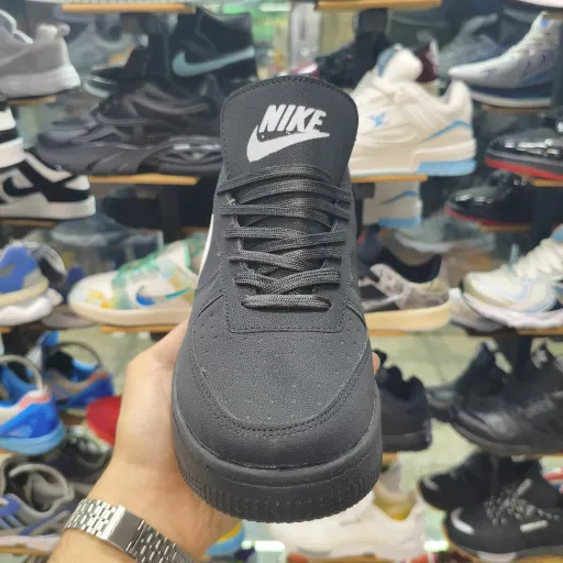 کتونی نایک ایرفورس 1 مردانه مشکی مدل Triple Black سایز 42