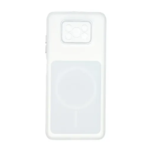 قاب مستطیلی مات طرح مگ سیف لنز شفاف Xiaomi Poco X3 / Poco X3 Pro / Poco X3 NFC رنگ سفید