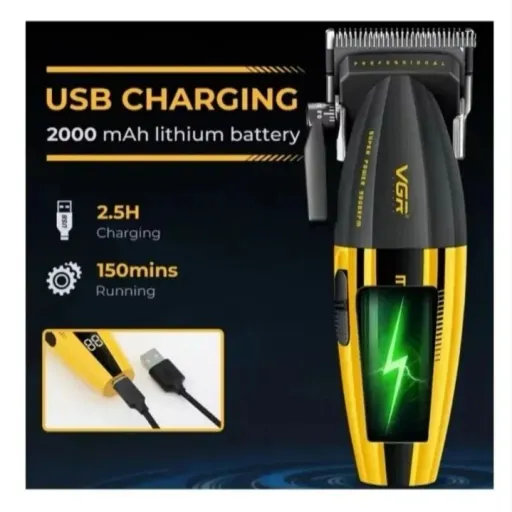 ماشین اصلاح حجمی موی سر و صورت شارژی وی جی ار مدل V-285
