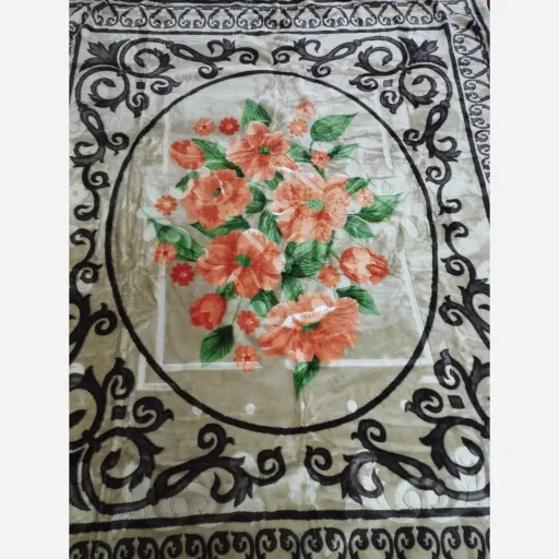 پتو نرمینه دونفره مدل نسیم طرحدار و ساکدار تراکم بافت اعلا زمستانه 