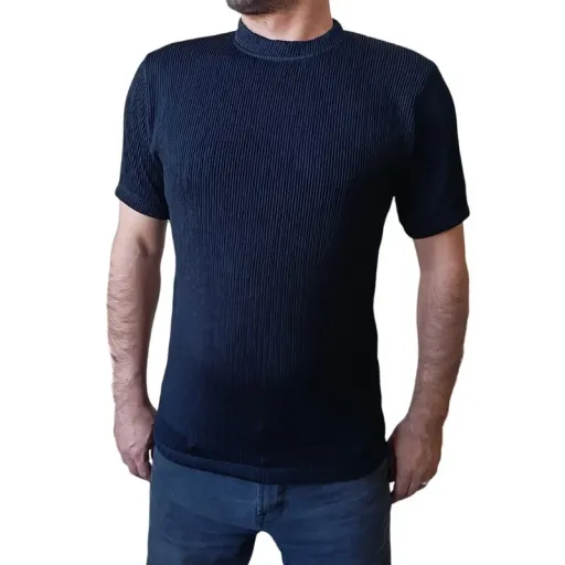  تیشرت سوپر پنبه برجسته - رنگ مشکی سایز XL